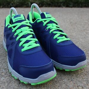 Nike Big Kids Revoution 2 (GS) Blue/Green Running Sneaker Sz 6.5Y